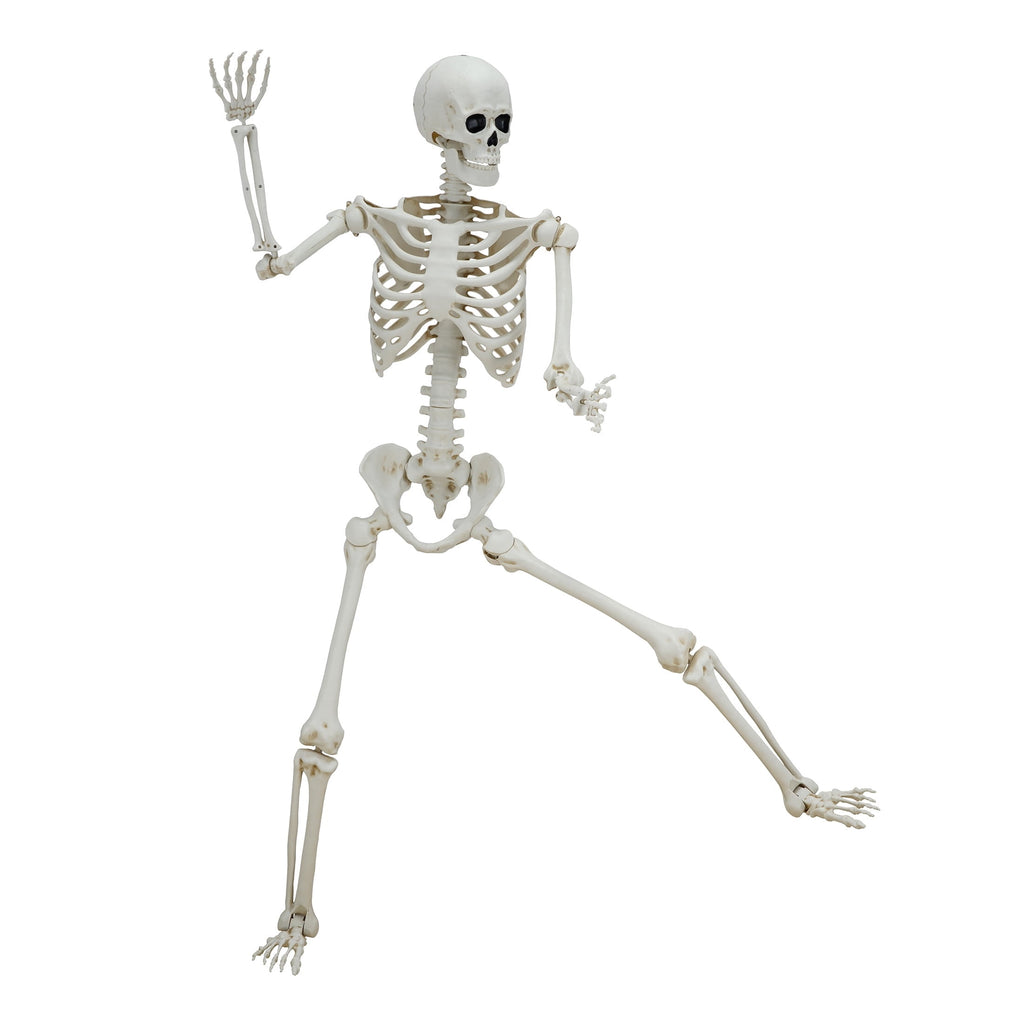 Haunt & Co Hanging Posable Skeleton Decoration, White, 5', Halloween