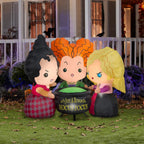 Haunt & Co ZHIYU 4.5 ft Tall Airblown Inflatable Hocus Pocus Sanderson Sisters Scene Disney