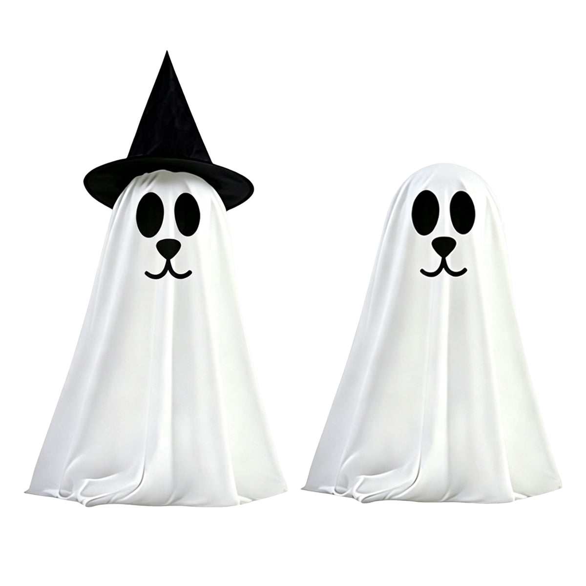 Haunt & Co 2 Pack Standing Ghost Dog Halloween Decorations, Cute Spooky Yard Lawn Porch Decor, Weather Resistant Plastic Figurines for Outdoor Indoor Home Party Display