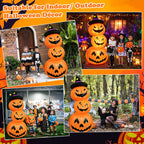 Haunt & Co Faburo 6FT Halloween Inflatable Pumpkin Stack with LED Lights, 3 Jack O Lantern Blow Up Outdoor