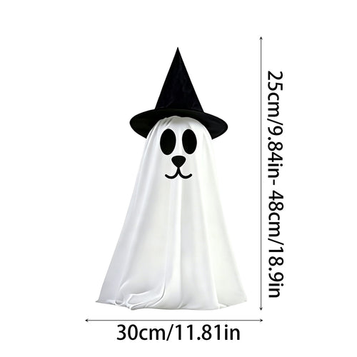 Haunt & Co 2 Pack Standing Ghost Dog Halloween Decorations, Cute Spooky Yard Lawn Porch Decor, Weather Resistant Plastic Figurines for Outdoor Indoor Home Party Display