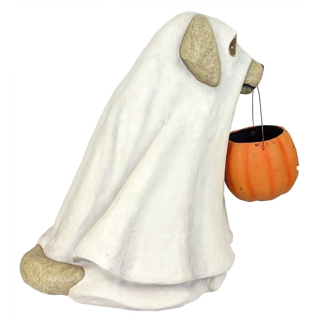 Haunt & Co Bethany Lowe 19.5" Large Ghost Dog Candy Bowl Paper Mache Statue