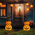 Haunt & Co 3FT Pumpkins Halloween Lighted Pumpkin Outdoor Decoration for Holiday Lawn Garden Party,2Pcs