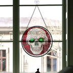 Haunt & Co Small Business Christmas Gift - Halloween Vampire Skeletons Spooky Christmas Stained Glass Hanging Ornament - Sparkling Holiday Tree Decoration, Xmas Gift for Friends & Family, 2025 Keepsake