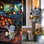 Haunt & Co Solar Cat Statue Light Garden Decor, Led Home Outside Decor