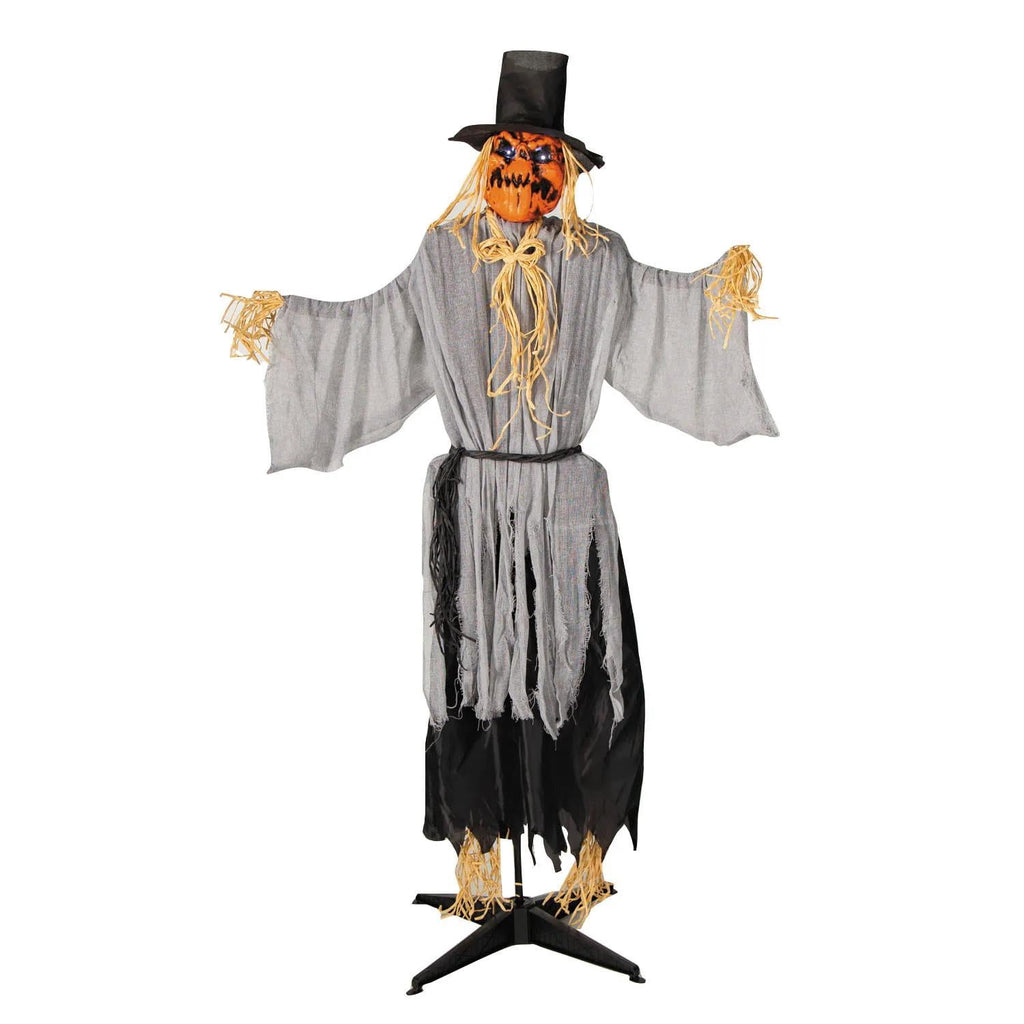 Haunt & Co 5 Ft. 8" Animated Head Turning Pumpkin Scarecrow
