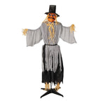 Haunt & Co 5 Ft. 8" Animated Head Turning Pumpkin Scarecrow