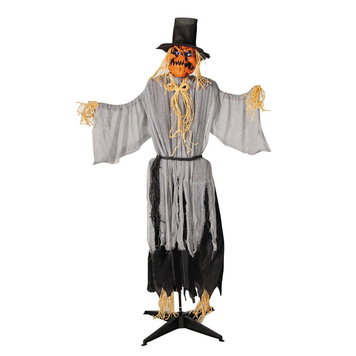 Haunt & Co 5 Ft. 8" Animated Head Turning Pumpkin Scarecrow