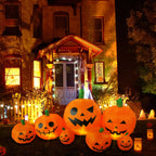Haunt & Co 8 ft Halloween Inflatable Pumpkin, Giant Lighted Jack-O'-Lantern Blow Up Yard Decoration Waterproof with LED, Blower, Stakes and Tethers