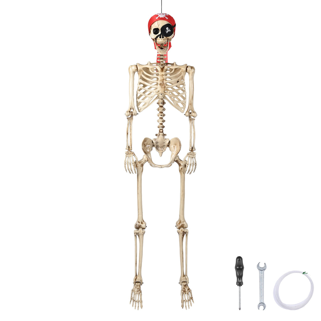 Haunt & Co Yescom Pirate Life Size Skeleton Poseable Full Size 5.6 Ft Haunted House 2026