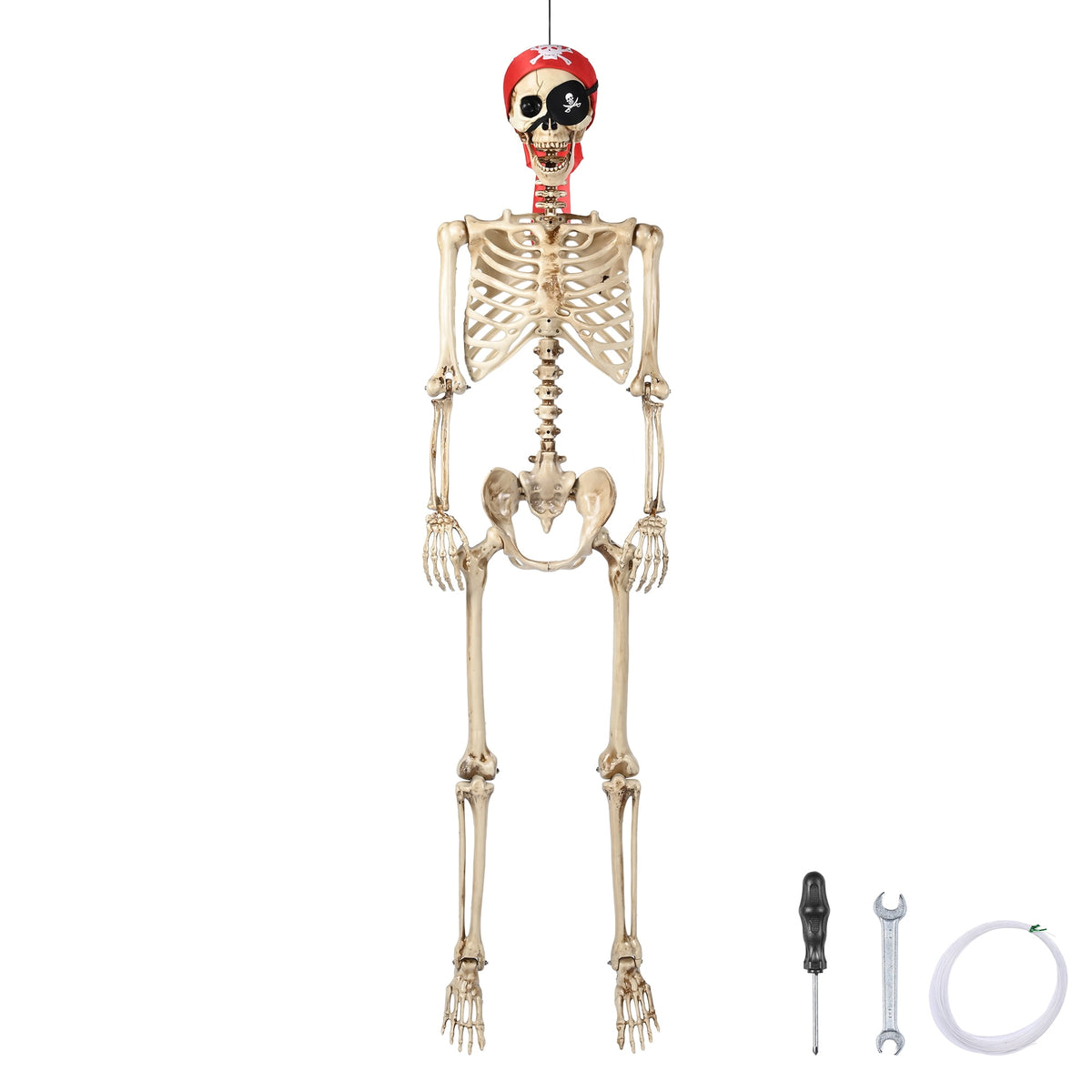 Haunt & Co Yescom Pirate Life Size Skeleton Poseable Full Size 5.6 Ft Haunted House 2026