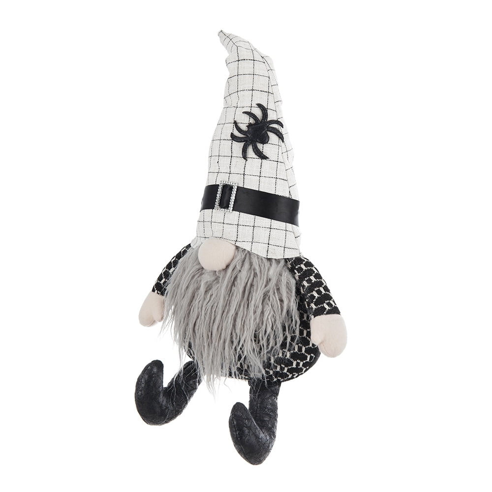 Haunt & Co Tcbosik 2 Pack Gnome Halloween Ornaments, Halloween Gnomes Decoration with Witch Hat, Lovely Fall Gnome Gifts for Friends Family, Black & White