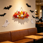 Haunt & Co Gaecuw Halloween Maple Leaf Pumpkin Hanging Ornament Fall Festival Wall Decor for Front Door Party Indoor Supplies