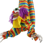 Haunt & Co 47 in Animatronic Hanging Upside Down Clown with Lights and Sound