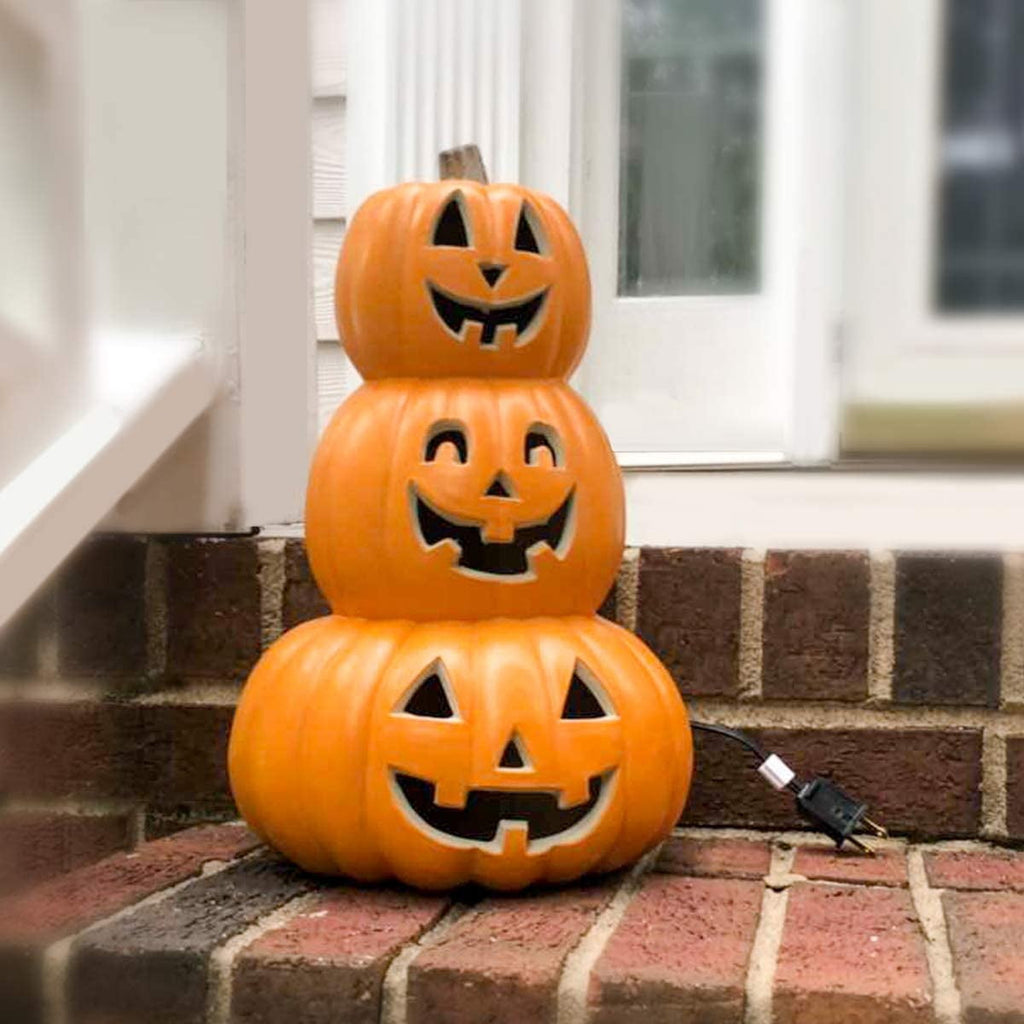 Haunt & Co 14 Inch Light Up Large Jack O Lantern - Halloween Pumpkin Decoration