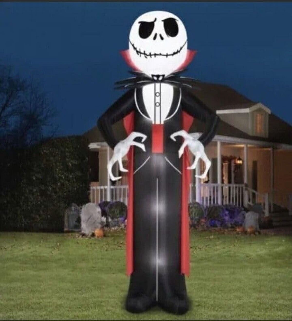 Haunt & Co 18' Airblown Inflatable Halloween COLOSSAL Nightmare Before Christmas Jack Skellington Pumpkin King Yard Decoration