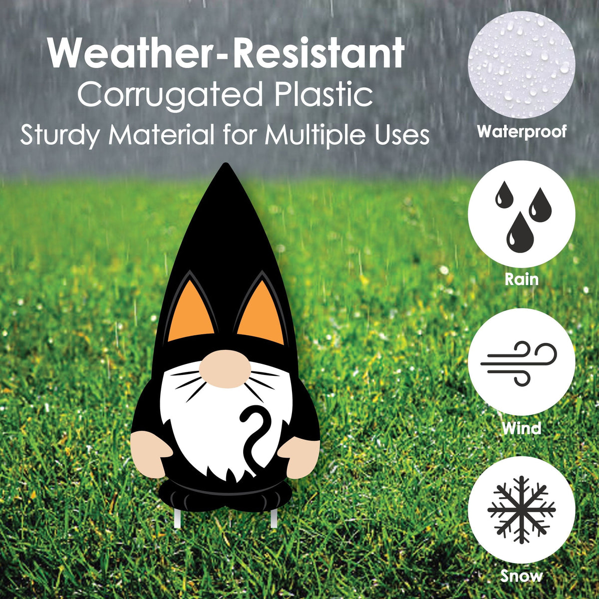 Haunt & Co Big Dot of Happiness Halloween Gnomes - Gnome Lawn Decorations - Outdoor Spooky Fall Party Yard Decorations - 10 Piece