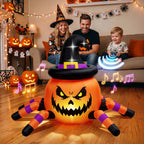 Haunt & Co (2 pack) 2.6ft Remote Control Halloween Inflatable with Music Lights,Pumpkin Spider Car Blow ups Rc Car,Indoor Outdoor Decorations