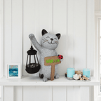 Haunt & Co Solar Cat Statue Light Garden Decor, Led Home Outside Decor