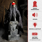 Haunt & Co 3 ft Touch-Activated Rising Reaper with Tombstone Halloween Accessory