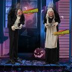 Haunt & Co 5ft Waiter Animated Creepy Halloween Animatronics Waiters w/ Pre-Recorded Screaming