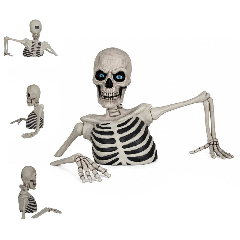 Haunt & Co Clearance Halloween Decorations Skeletons, Giant Ground Breaking Skeleton with LCD Eyes, Spooky Haunted Home Halloween Decorations Outdoor for Yard, Patio & Front Porch