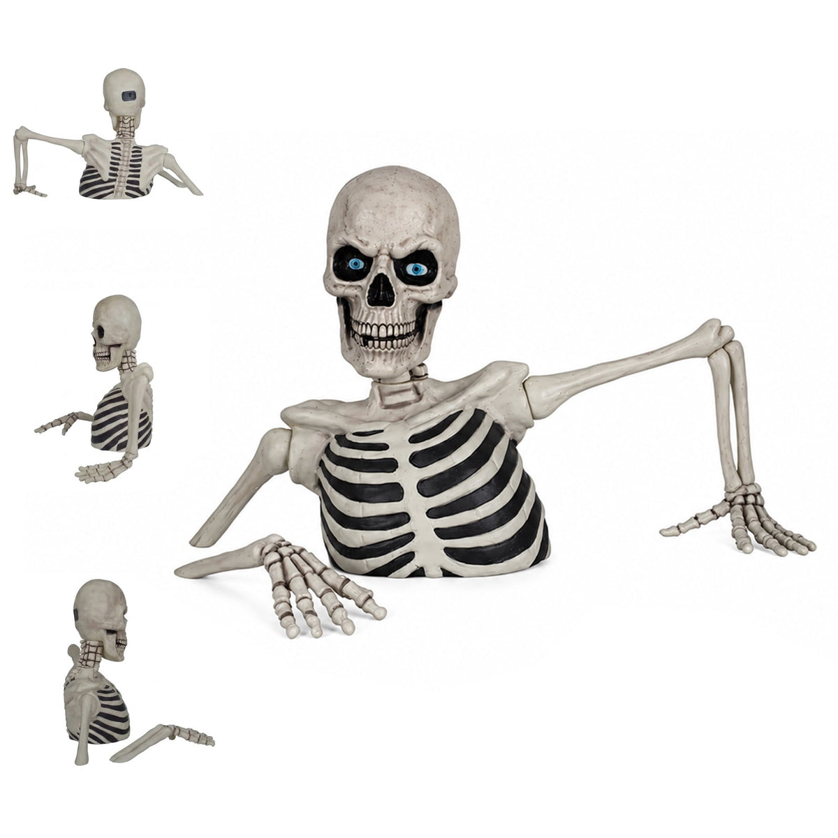 Haunt & Co Clearance Halloween Decorations Skeletons, Giant Ground Breaking Skeleton with LCD Eyes, Spooky Haunted Home Halloween Decorations Outdoor for Yard, Patio & Front Porch