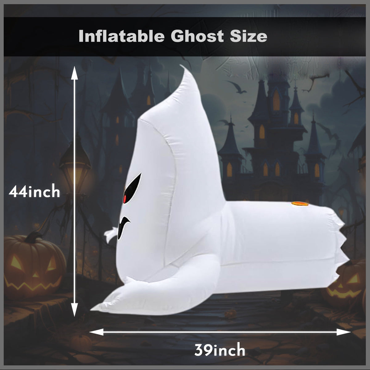 Haunt & Co 4.6 FT Halloween Inflatable Ghost Blow Up Ghost Broke Out from Window Halloween Decor
