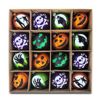 Haunt & Co The Face of Spooky Horror 16 Piece Ornament Shatterproof Bundle Set, Halloween Pumpkin, Zombie, and Goblin