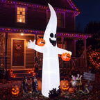 Haunt & Co VETPW Halloween Inflatable, 10 FT Giant Ghost Pumpkin Arch Inflatable Decoration with LED Light