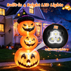 Haunt & Co Faburo 6FT Halloween Inflatable Pumpkin Stack with LED Lights, 3 Jack O Lantern Blow Up Outdoor