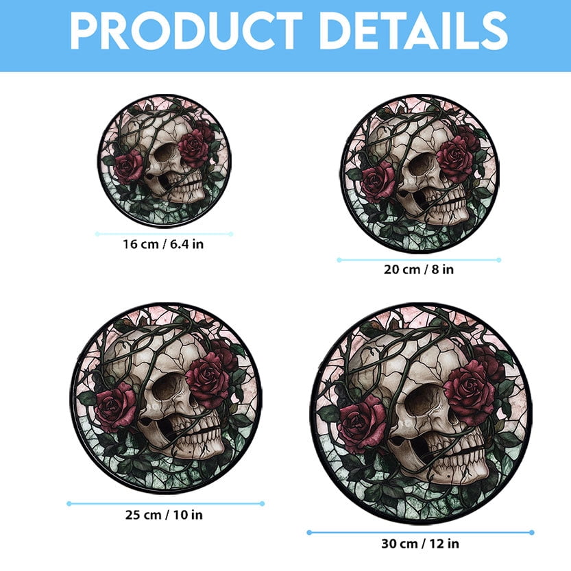 Haunt & Co Halloween Skull Roses Stained Glass Window Hanging, Festival Gift Ornament, Motherâ??S Day Keepsake, Valentineâ??S Day Decor, Christmas Ornament Gift, Keepsake 2025