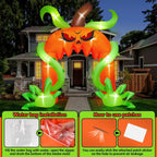 Haunt & Co 12FT Giant Halloween Pumpkin Arch Inflatable with LED Lights, Scary Blow-Up Decoration