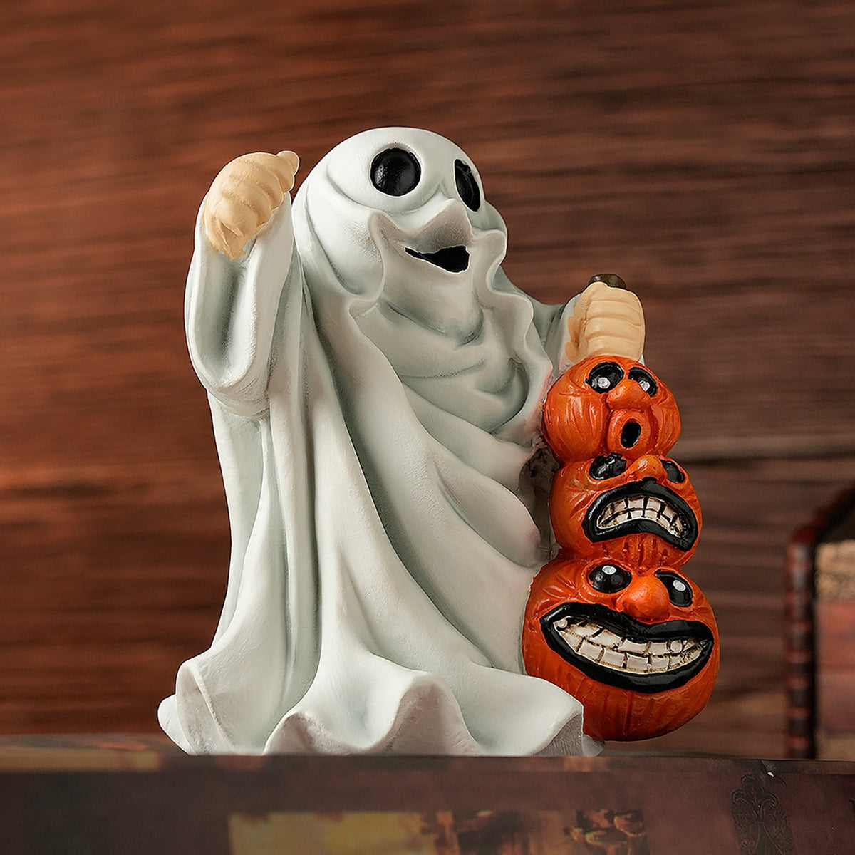 Haunt & Co Halloween Haunted Ghost Pumpkin Ornaments â?? Bold Silhouettes with Creepy Shadows, Halloween Decorations for Snack Tables, Dessert Stations & Halloween Party Setups â?? great for Halloween Parties