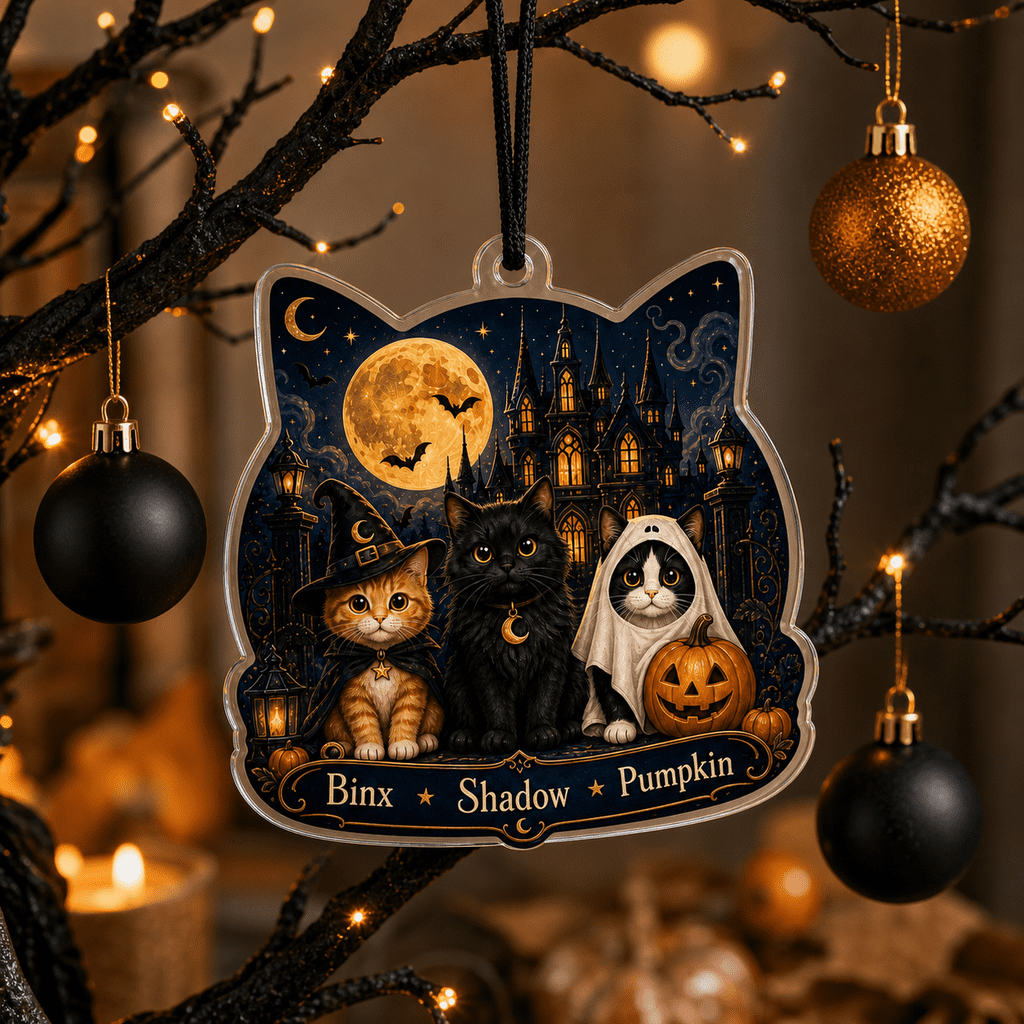Haunt & Co Haunted House Cats Acrylic Halloween Hanging Ornament