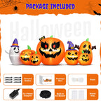 Haunt & Co 7.9FT Halloween Inflatable Pumpkin Ghost with Lights, Halloween Blow Ups Outdoor Decoration for Home Party