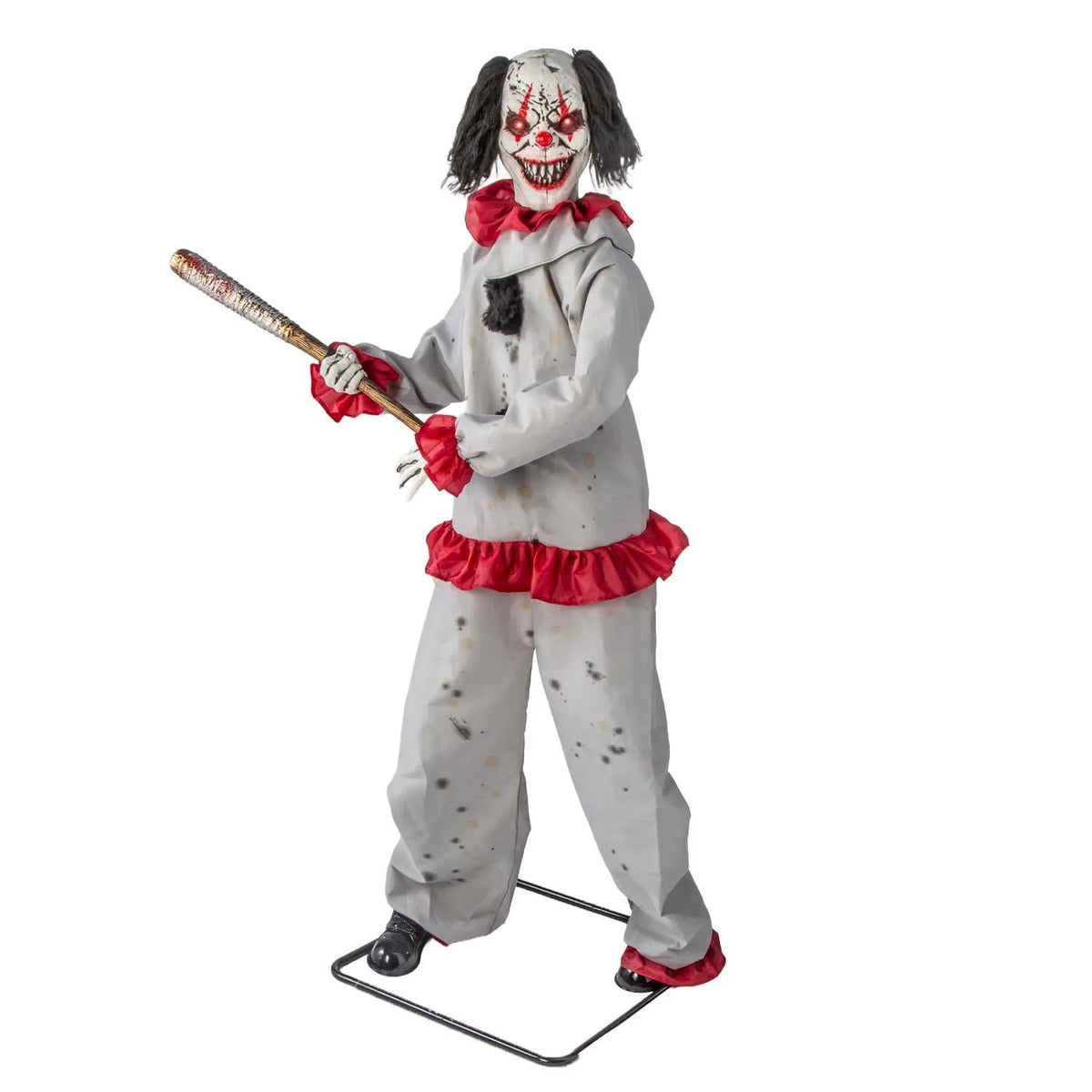 Haunt & Co 5 Ft. 8 3/4" Animated Standing Clown with Baseball Bat