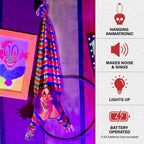 Haunt & Co 47 in Animatronic Hanging Upside Down Clown with Lights and Sound