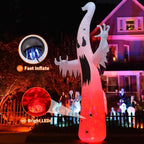Haunt & Co Halloween Inflatable 11.8 FT Inflatable Halloween Ghost, Inflatable Halloween Ghost Scary Blow Up Ghost with LED Lights, Outdoor Clearance for Halloween/Holiday/Party