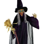 Haunt & Co Life-Size Animated Talking Witch w/ Broomstick, 6 ft