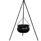 Haunt & Co SDJMa Outdoor, 7.8" Witch Cauldron on 30.7" Tripod with Timer String Lights, Halloween Haunted House Decor