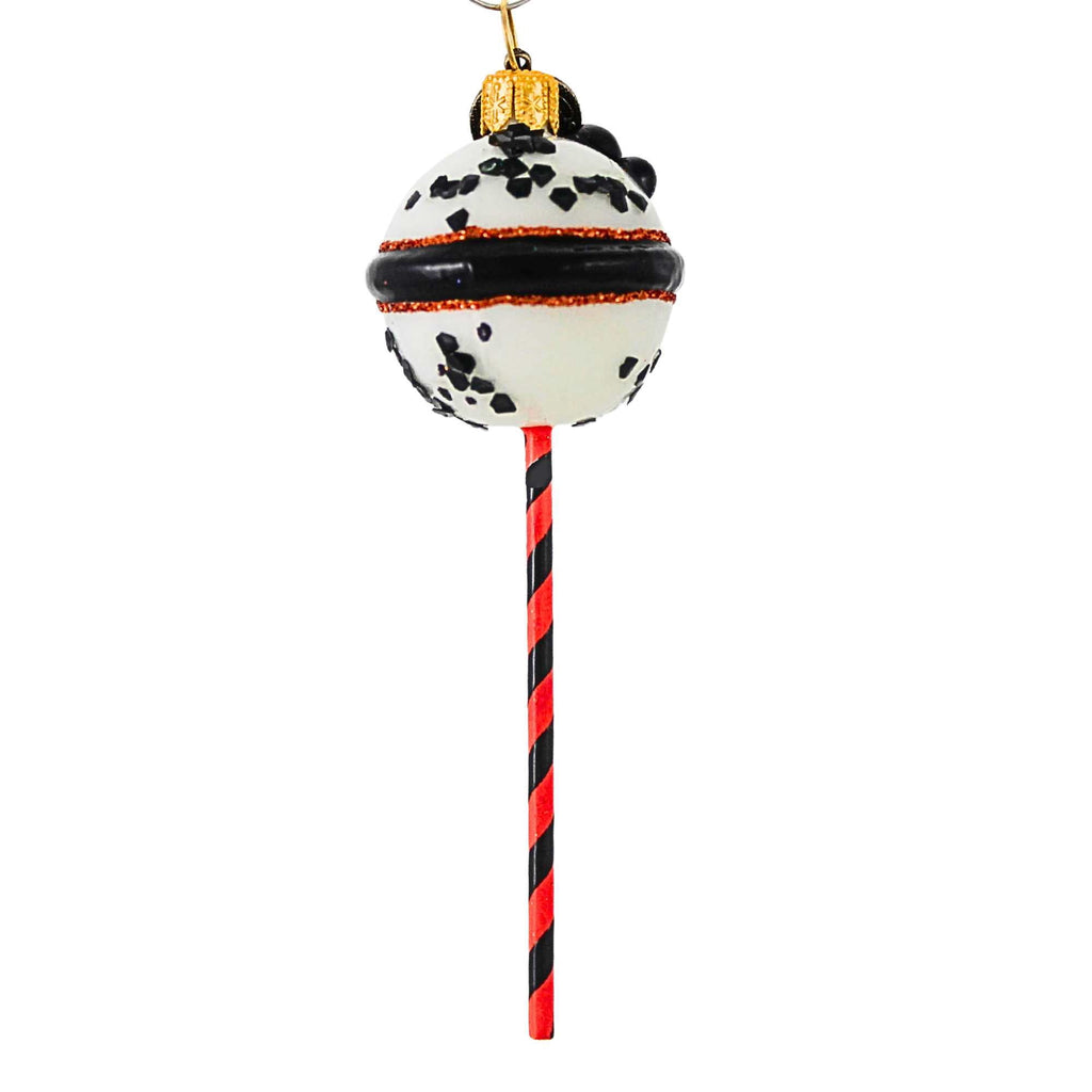 Haunt & Co Blu Bom Black White Spider Cake Pop Glass Ornament Halloween Sweets 2022135