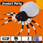 Haunt & Co Halloween Inflatable 6 FT Spider Inflatables Outdoor Decorations with Magic Light, Scary Inflatable Halloween Spider Blow Up Spider, Halloween Blow Up Decorations Outside Clearance for Holiday