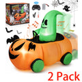 Haunt & Co (2 pack) 2.6ft Halloween Inflatable with Music and Lights,Remote Control Pumpkin Ghost Car,Blow ups Rc Car,Indoor Outdoor,Orange Green