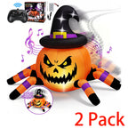 Haunt & Co (2 pack) 2.6ft Remote Control Halloween Inflatable with Music Lights,Pumpkin Spider Car Blow ups Rc Car,Indoor Outdoor Decorations