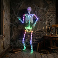 Haunt & Co 5-Foot Poseable Rainbow LED Illuminated Skeleton, Halloween Hanging Decoration