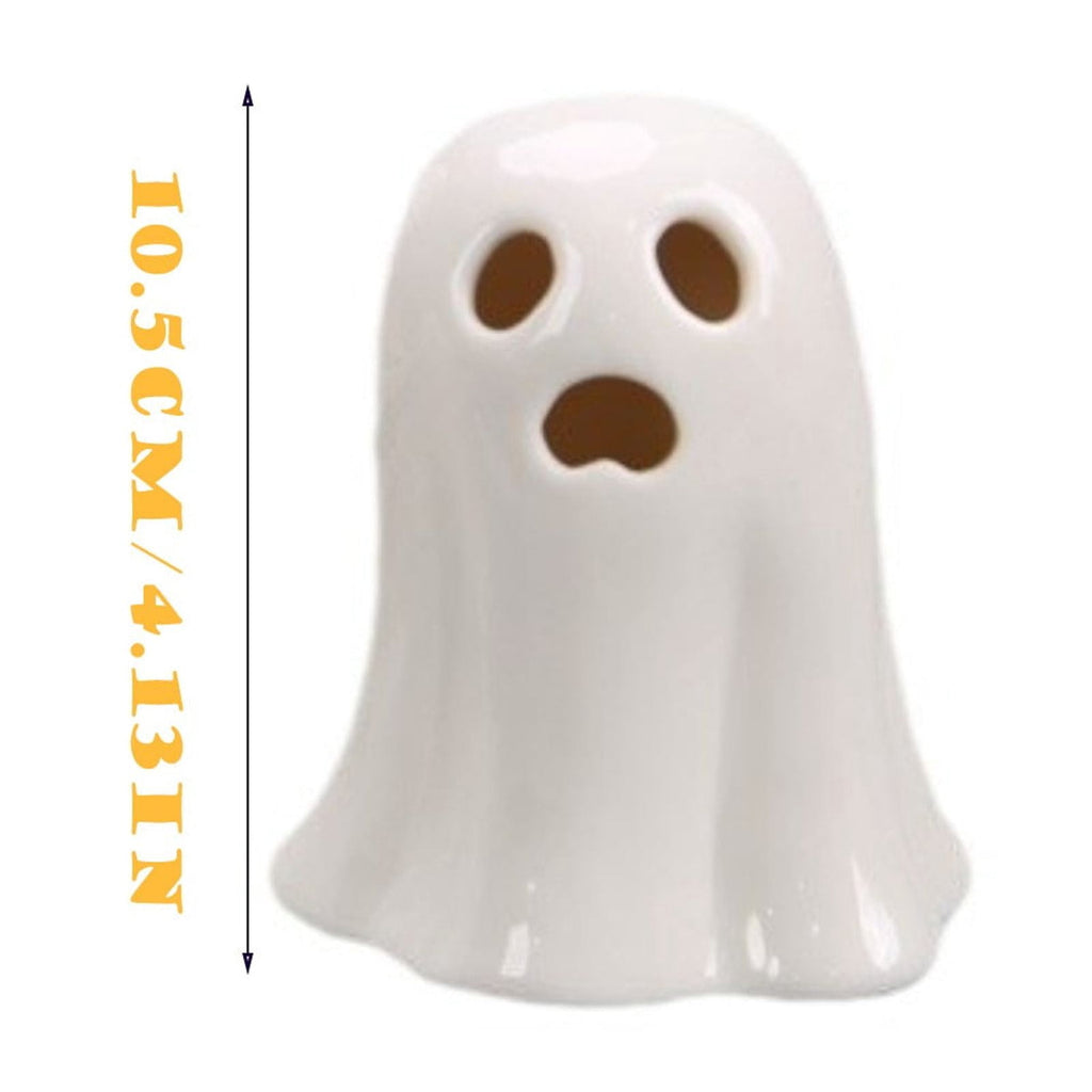 Haunt & Co 3 Pcs Halloween Spooky Ghost Ornaments â?? Warm Glow with Eerie Eyes, Halloween Decorations for Snack Tables, Dessert Stations & Halloween Party Setups â?? perfect for Costume Parties with spooky setups