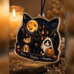 Haunt & Co Haunted House Cats Acrylic Halloween Hanging Ornament