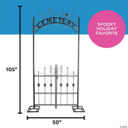 Haunt & Co Halloween Cemetery Archway Gate 8.5 Ft Haunted House Graveyard Entrance Prop