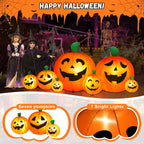 Haunt & Co 8 FT Halloween Inflatables Pumpkin,7 Pumpkins Halloween Outdoor Decoration with Built-in LED Lights,Halloween Blow Ups